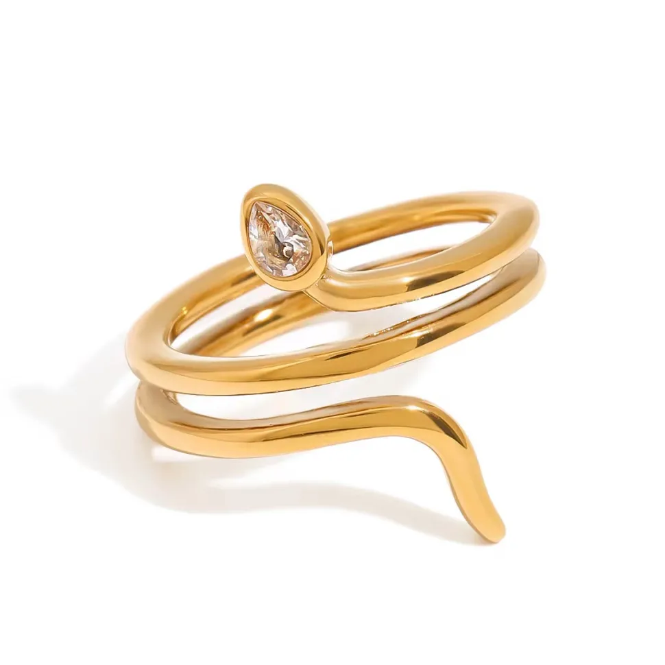 18K Snake Abstract Ring