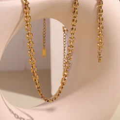 18K Square Chain Necklace