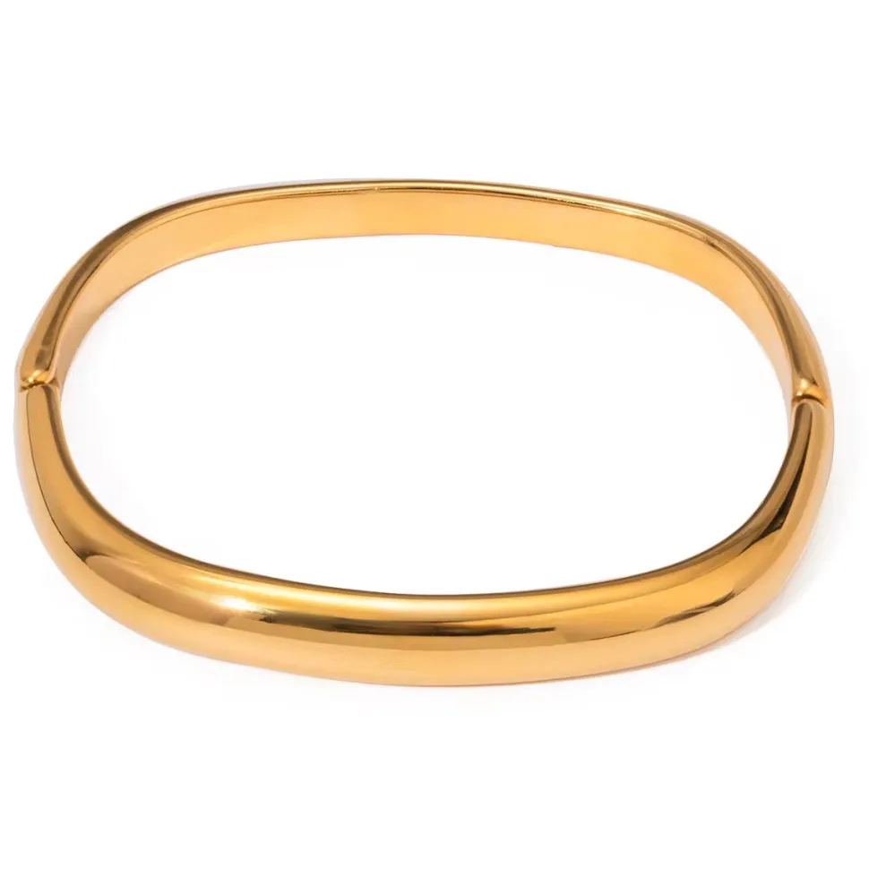 18K Square Round Bangle