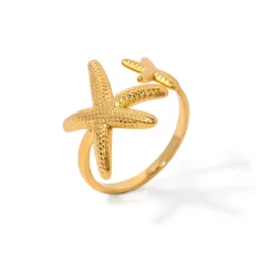 18K Starfish Open Ring