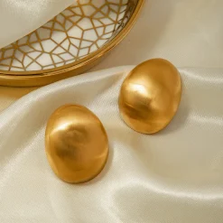 18K Statement Oval Studs