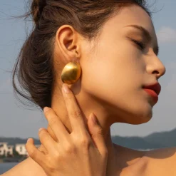 18K Statement Oval Studs