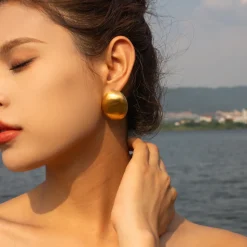 18K Statement Oval Studs