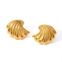 18K Statement Shell Stud Earrings