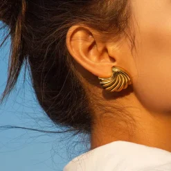 18K Statement Shell Stud Earrings