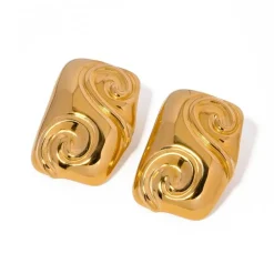 18K Statement Waves Studs