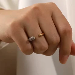 18K Statement Zirconia Open Ring