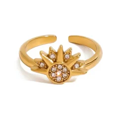 18K Sun Marquise Open Ring