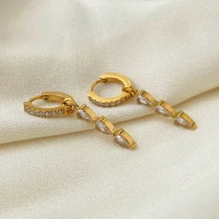 18K Tassel CZ Waterdrop Earrings