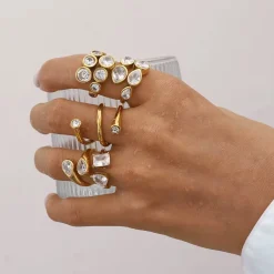 18K Tear Drop Bezel Ring