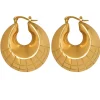 14K Textured Thick Chunky Hoop Earrings