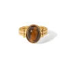 18K Tiger Eye Open Ring