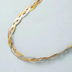 18K Triple Braided Necklace