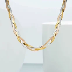 18K Triple Braided Necklace