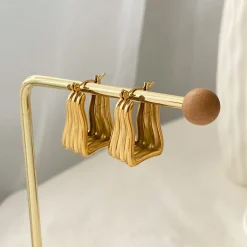 18K Triple Wavy Hoop Earrings