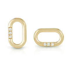 18K Vermeil Oval CZ Studs