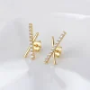 18K Vermeil X CZ Studs