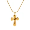 18K Vintage Cross Pendant Necklace