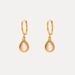 18K Water Drop Huggies