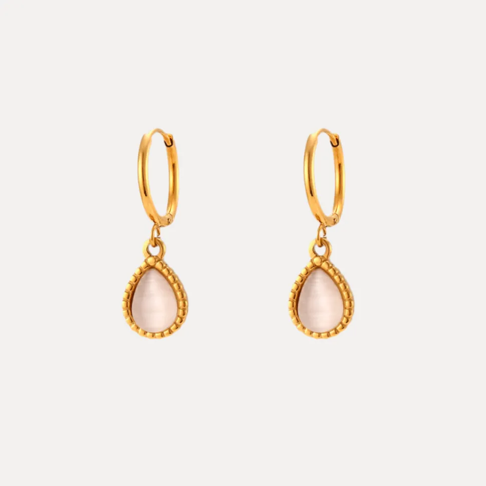 18K Water Drop Huggies