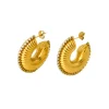 18K Zircon Edge Earrings