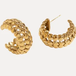 Layered Heart Hoops in 18K Gold-Plating