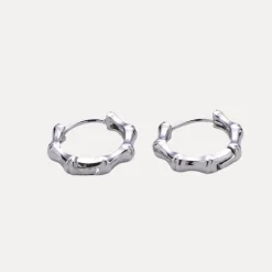 Mini Bamboo Huggies in White Gold-Filled