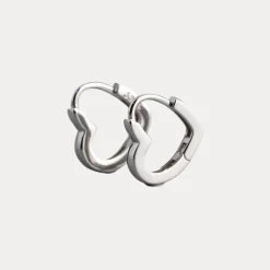 Mini Heart Vermeil Huggies in 18K Gold-Plating or Silver