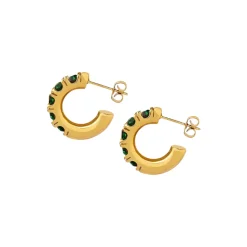 Open Hoops in 18K Gold-Plating with Cubic Zirconia
