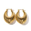 Oval Croissant Hoops in 18K Gold-Plating