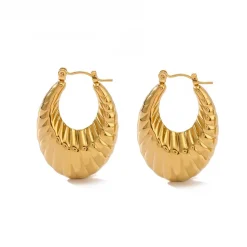 Oval Croissant Hoops in 18K Gold-Plating