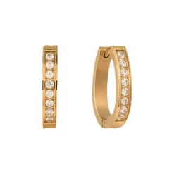 Oval Hoops in 18K Gold-Plating with Cubic Zirconia
