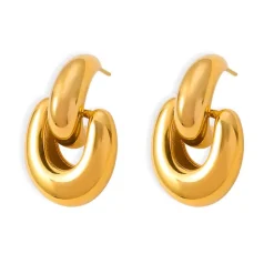 Oval Link Drops in 18K Gold-Plating