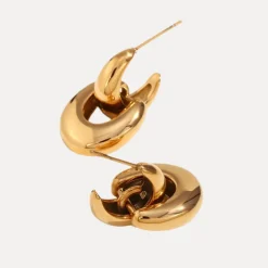 Oval Link Drops in 18K Gold-Plating