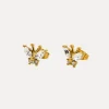 Pave Butterfly Studs in 18K Gold-Plating with Cubic Zirconia