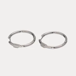 Pave Cluster Hoops in Gold or Silver with Cubic Zirconia