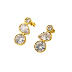 Pave Drops in 18K Gold-Plating with Cubic Zirconia