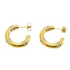 Pave Hoops in 18K Gold-Plating with Cubic Zirconia