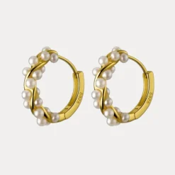 Pearl Twist Vermeil Hoops in 18K Gold-Plating