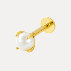 Pearl Vermeil Flatback in 18K Gold-Plating