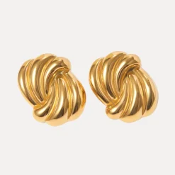 Rectangular Wave Studs in 18K Gold-Plating