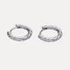 Rope Cartilage Huggies in White Gold-Filled