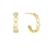 Round Baguette Hoops in 16K Gold-Filled