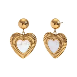 Shell Heart Drops in 18K Gold-Plating