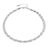 Silver Braided Herringbone Necklace