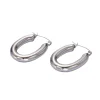 Silver Chunky Oblong Medium Hoops