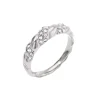 Silver CZ Croissant Ring