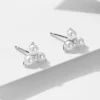 Silver Dainty Pearl Studs