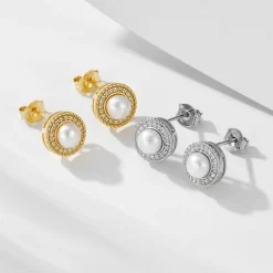 Silver Elegant Pearl Studs