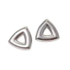 Silver Hollow Triangle Statement Earrings